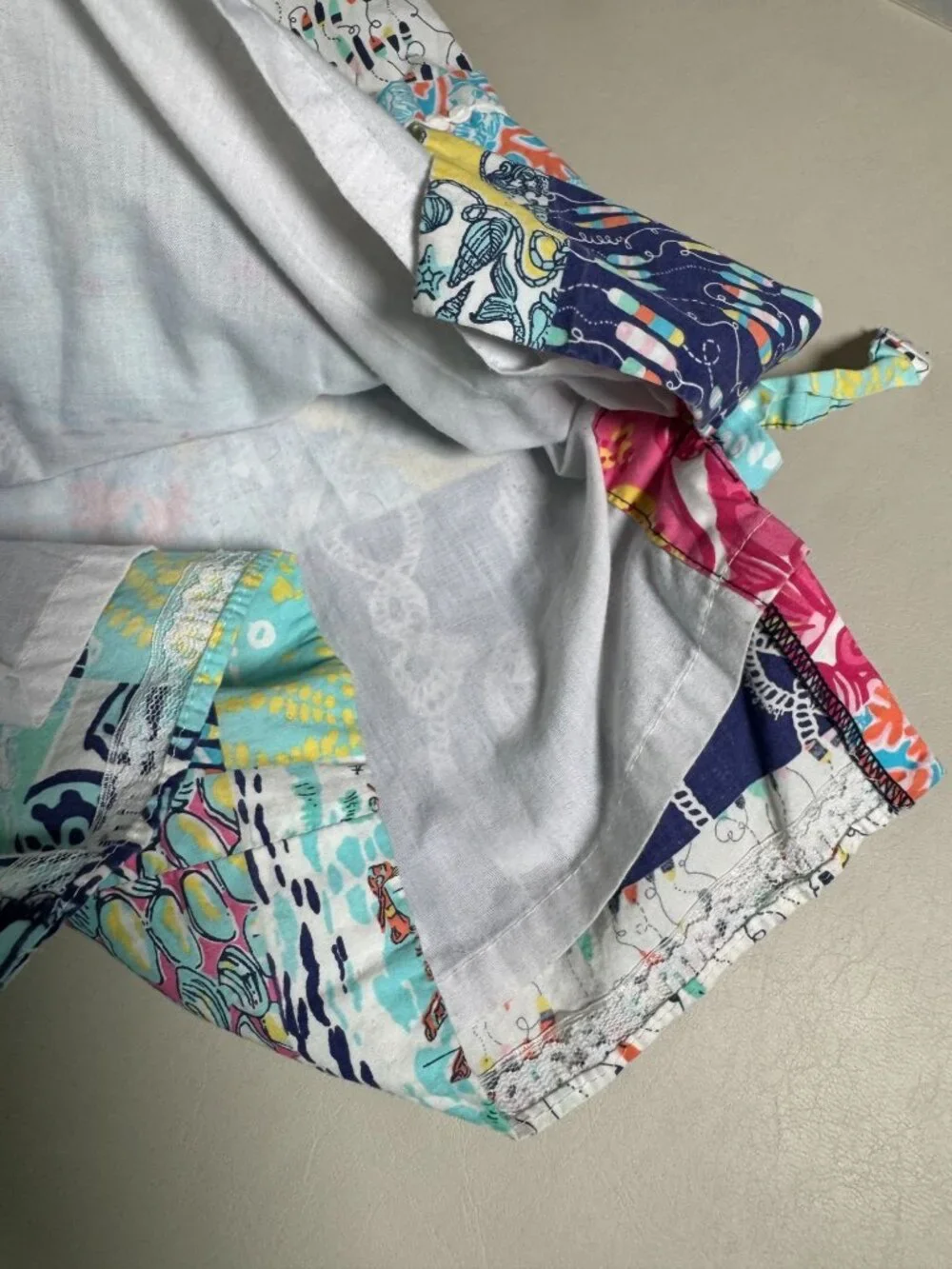 Lilly Pulitzer Girls Patchwork Sleeveless Shift Dress kids Size 7 100% Cotton